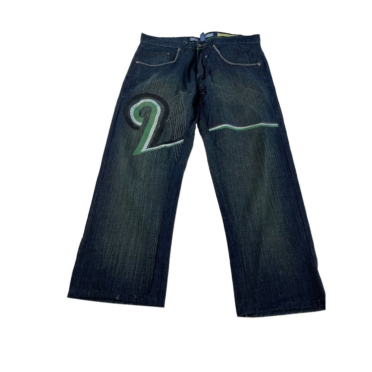 Mens Southpole Baggy Wide Leg Hip Hop Skate Denim Jeans Size 34