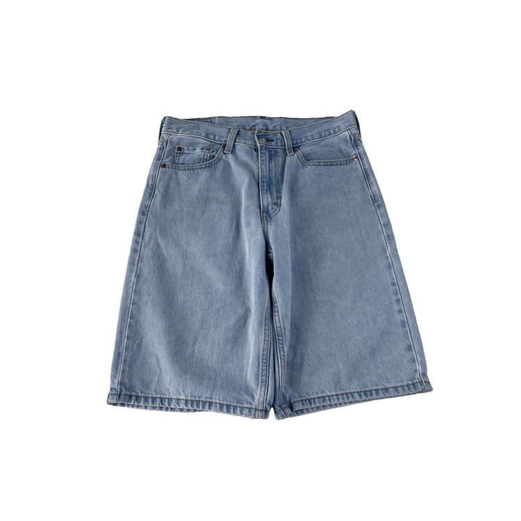 Mens Levis 469 Light Wash Bleach Blue Baggy Relaxed Jorts Denim Shorts SIZE 30