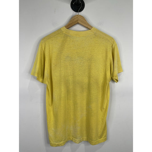 Men’s Yellow DC Comics Batman 80s Vintage T Shirt Retro Comic Style Sz XL