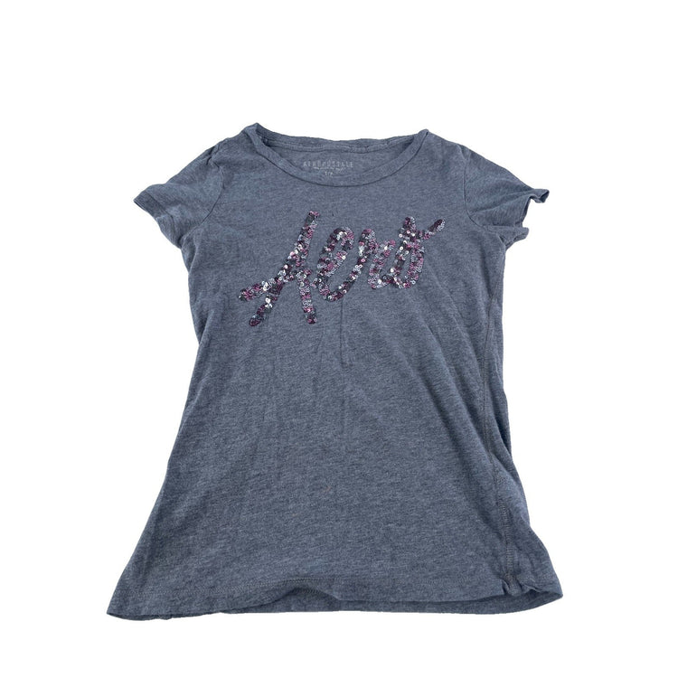 Womens Aeropostale Gray Sequin Logo T-Shirt Size S/P