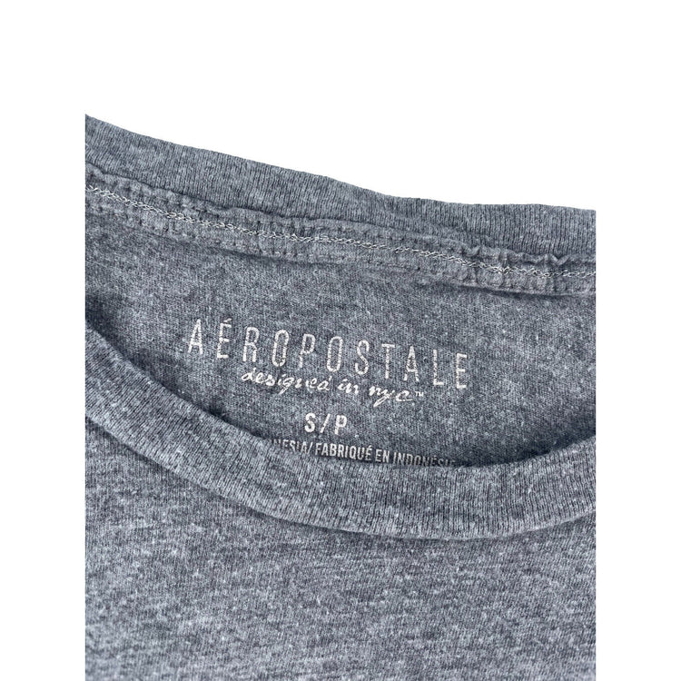 Womens Aeropostale Gray Sequin Logo T-Shirt Size S/P