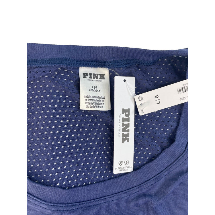 Womens Victoria's Secret PINK Navy Blue Mesh Athletic Tank Top Size L