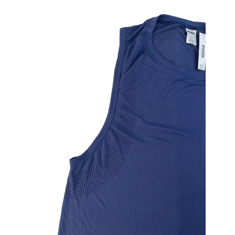 Womens Victoria's Secret PINK Navy Blue Mesh Athletic Tank Top Size L