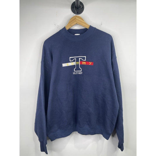 Vintage Tommy Hilfiger Mens Size XL 90s Graphic Embroidered Sweatshirt