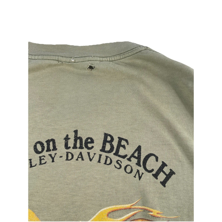 Mens Harley Davidson Motorcycle Line-Green Basic Tee Size L