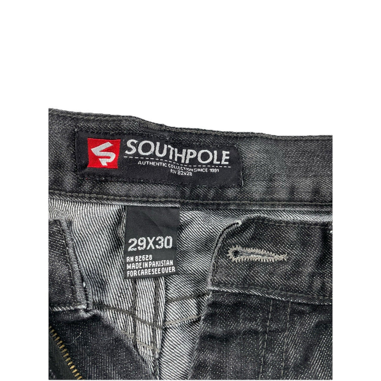 Men’s SOUTHPOLE Straight Black Denim Jeans Size 29x30