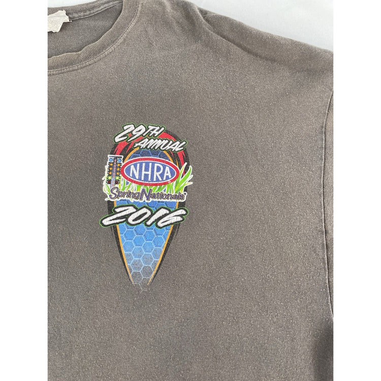 Mens 2016 NHRA 29th Annual Spring Nationals Gray T Shirt Size 2XL