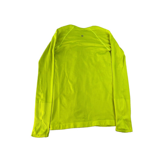 Womens Lululemon Neon Yellow LongSleeve Shirt Thumb Holes Size 6