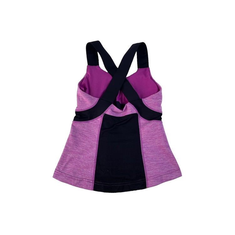 Women's Lululemon Athletic Tank Top Purple Heathered Cross-Back Size 4