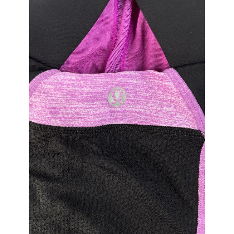 Women's Lululemon Athletic Tank Top Purple Heathered Cross-Back Size 4