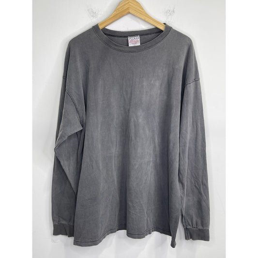 Men’s Black Faded Pluma Tag Heavyweight Cotton Long Sleeve Shirt Sz XL
