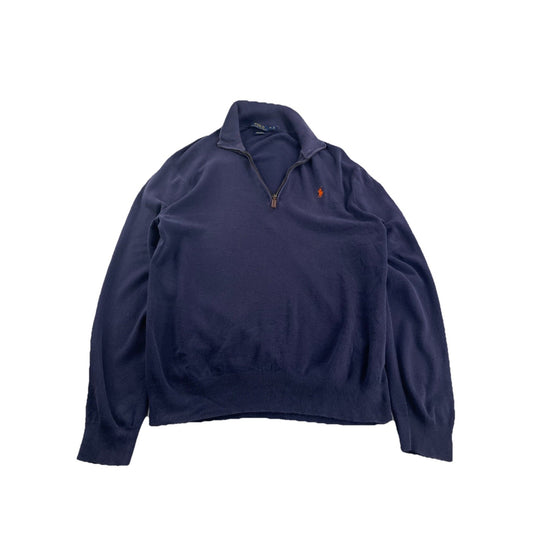 Mens Vintage Polo Ralph Lauren Collard Quarter Zip Sweater Size Xl
