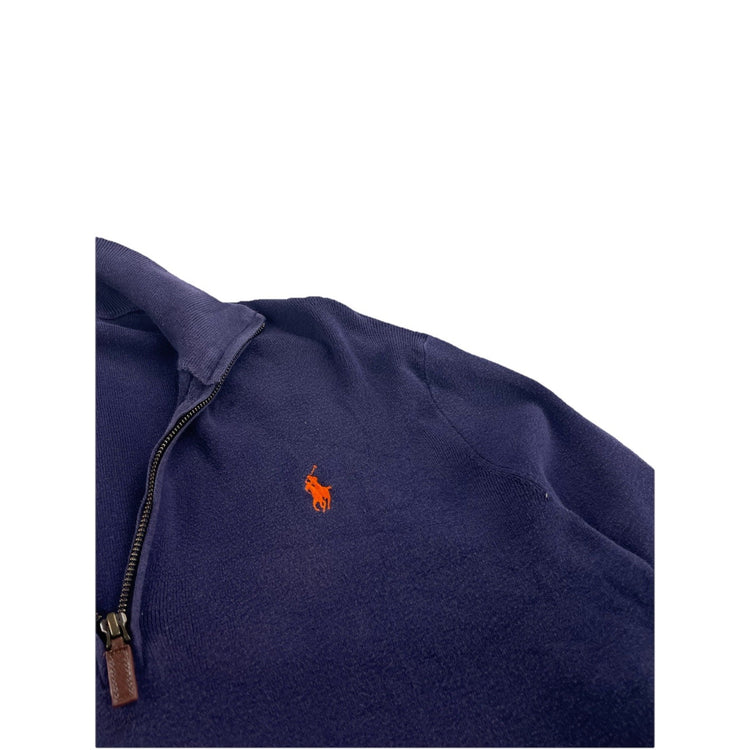 Mens Vintage Polo Ralph Lauren Collard Quarter Zip Sweater  Size  Xl