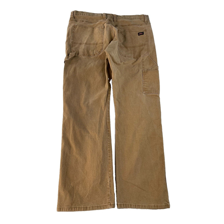 Men's Dickies Canvas Carpenter Work Pants Brown Size 36x30