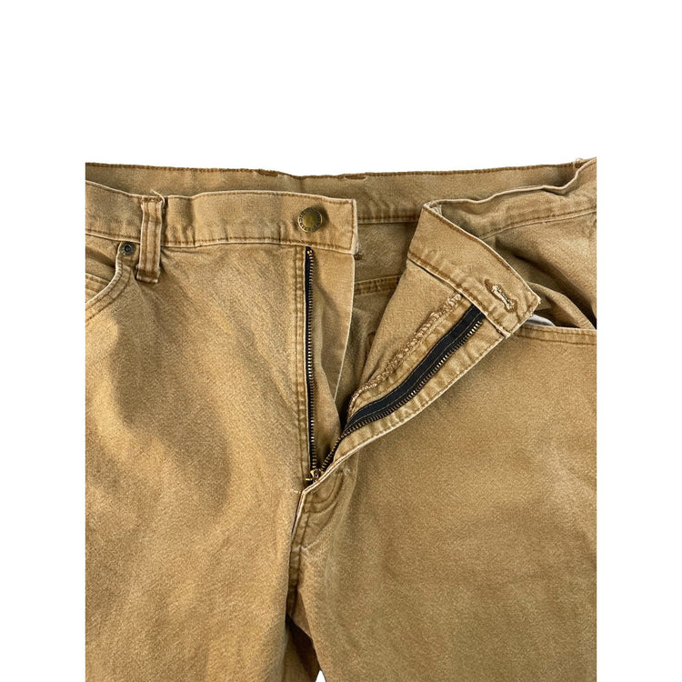 Men's Dickies Canvas Carpenter Work Pants Brown Size 36x30