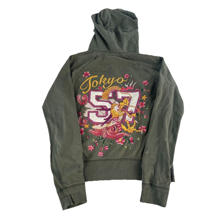 Women’s Lucky Brand “Tokyo57” Dragon Embroidery Zip Up Hoodie Size S