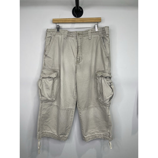 Men’s Vintage Galaxy Brand Khaki Tactical Cargo MultiPocket Pants Sz 38