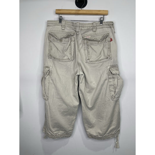 Men’s Vintage Galaxy Brand Khaki Tactical Cargo MultiPocket Pants Sz 38