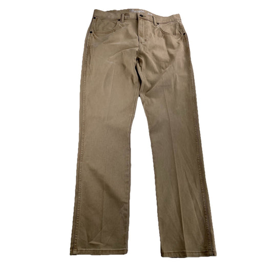 Men’s Wranglers Retro Tan Slim Straight Jeans Size 35x34
