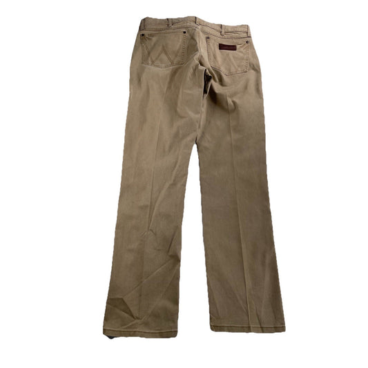 Men’s Wranglers Retro Tan Slim Straight Jeans Size 35x34