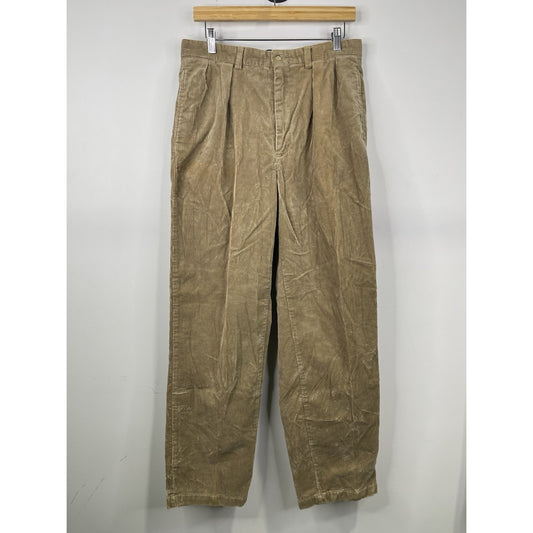 Vintage Men’s Polo Ralph Lauren Corduroy Pleated Pants Brown Size 32x32