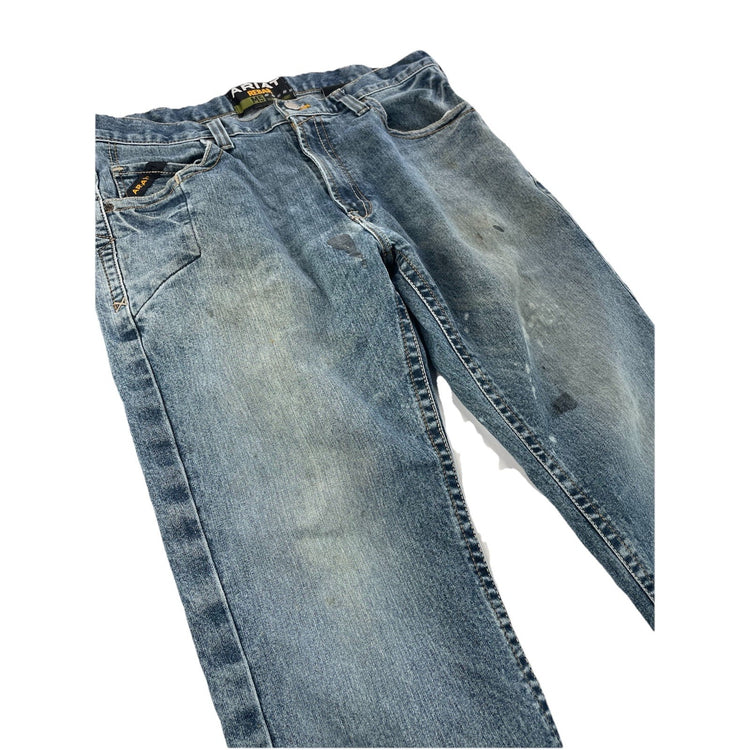 Mens Ariat REBAR M5 Slim Straight, Built To Last, Denim Blue Jeans Size 36x32