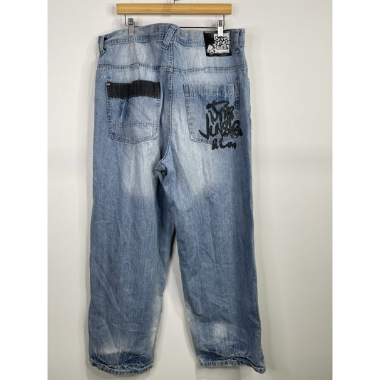 Men’s Vintage Y2K 5ive Jungle & Co. Light Wash Denim Baggy Jeans 42x34