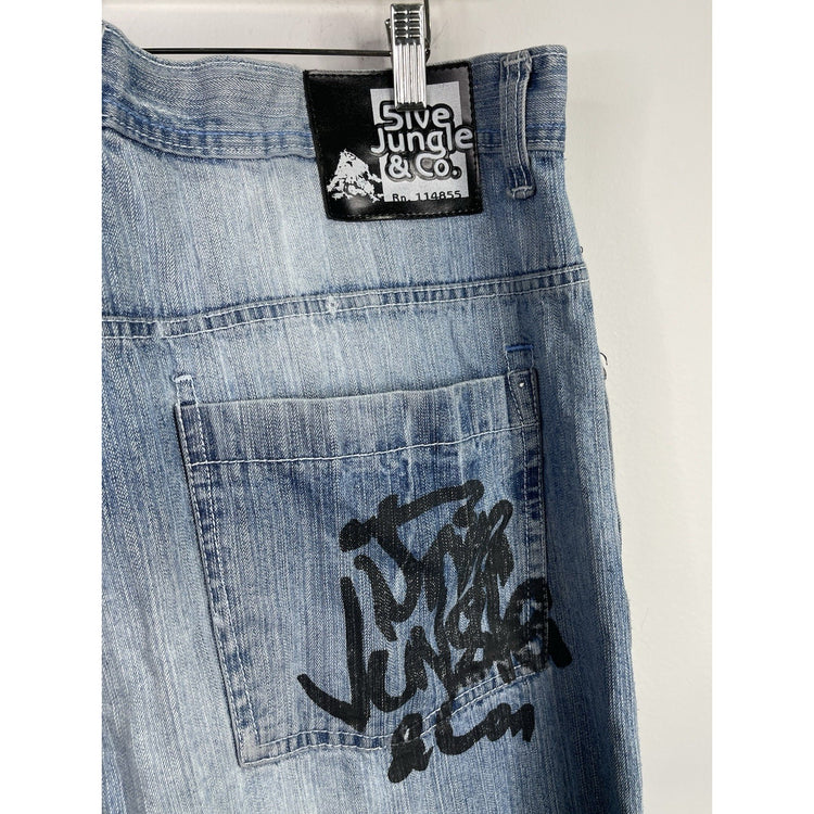 Men’s Vintage Y2K 5ive Jungle & Co. Light Wash Denim Baggy Jeans 42x34