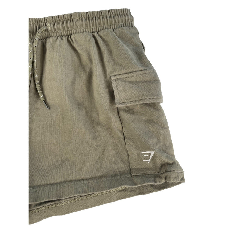 Womens Gymshark Olive Green Fleece French Terry Shorts Size S