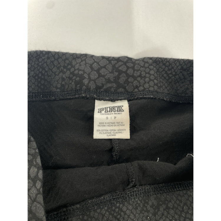 Women’s Victoria’s Secret PINK Yoga Pants Black Snake Print Athletic Size S