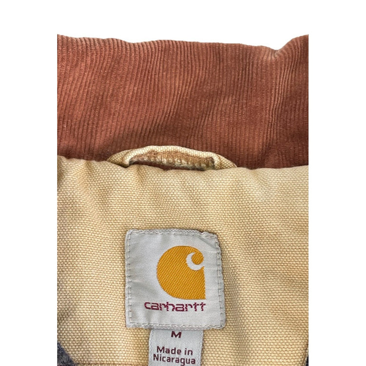 Mens Vintage Carhartt Cream White Blanket Lined Detroit Jacket Size M