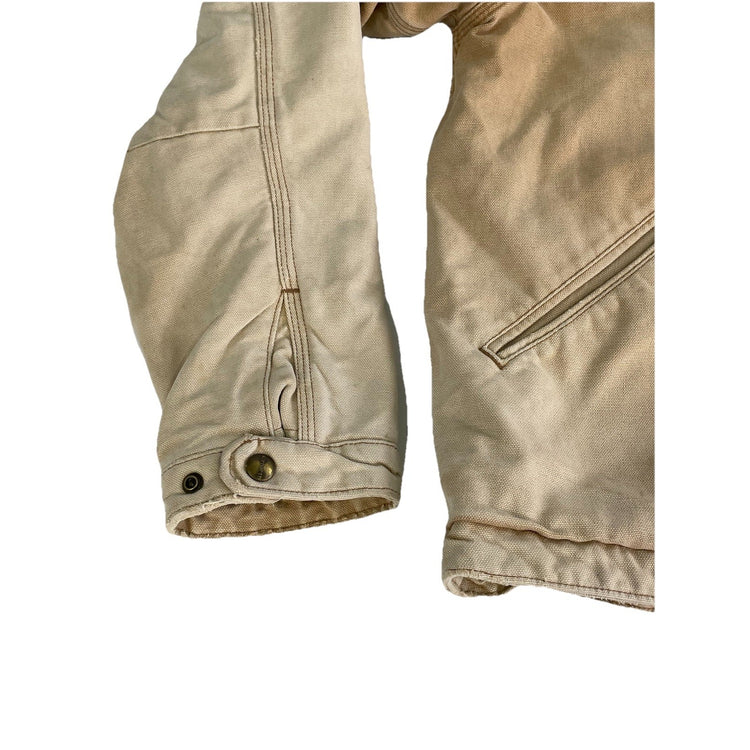 Mens Vintage Carhartt Cream White Blanket Lined Detroit Jacket Size M