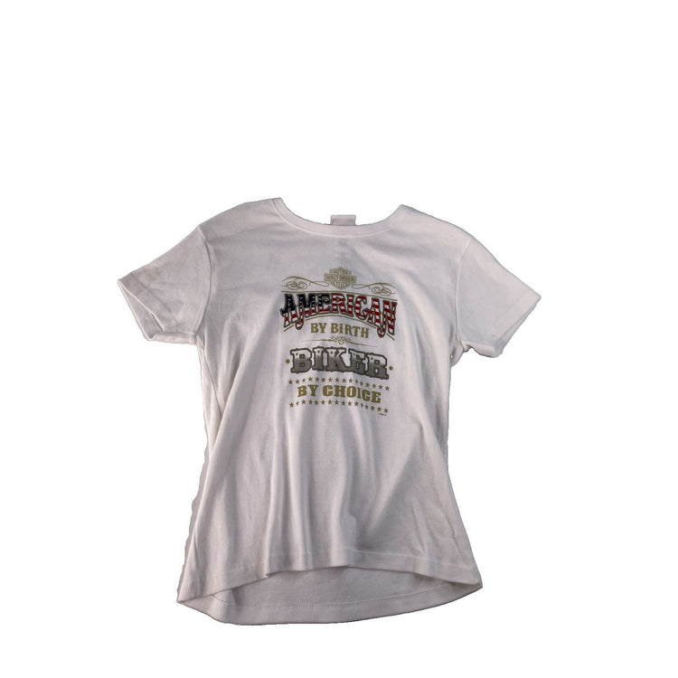 Women's Harley Sturgis "Biker by Choice" White Graphic Tee M