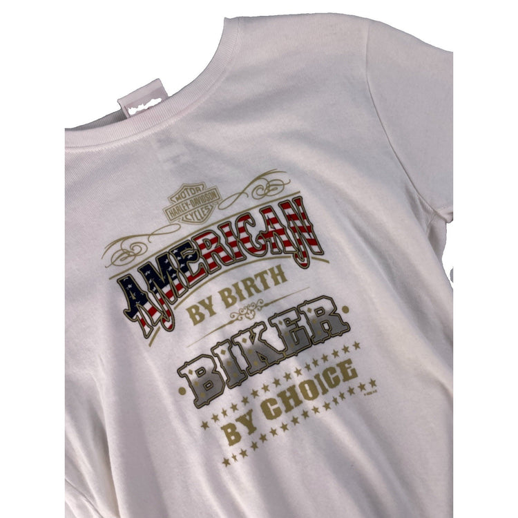 Women's Harley Sturgis "Biker by Choice" White Graphic Tee M