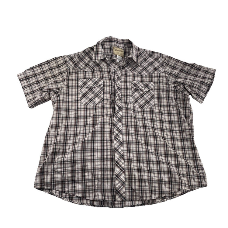 Men Wrangler Multicolor Cross Stripped Button Up Tee Size 2XL