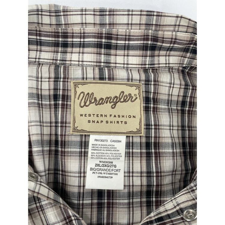 Men Wrangler Multicolor Cross Stripped Button Up Tee Size 2XL