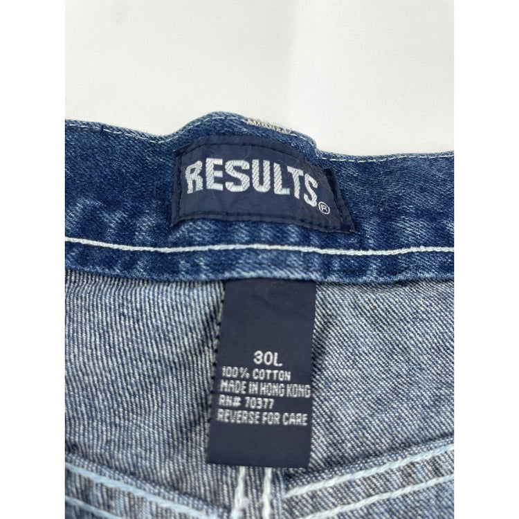 Mens 90s Vintage Results Blue Baggy Jeans Size 30L