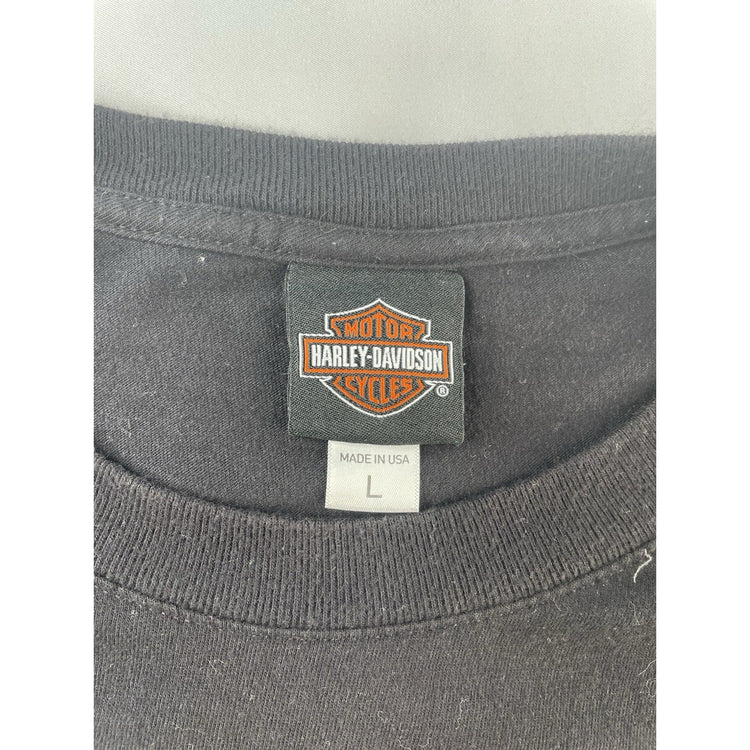 Mens Harley Davidson Motorcycles Forged With Pride Basic Black Tee Size L