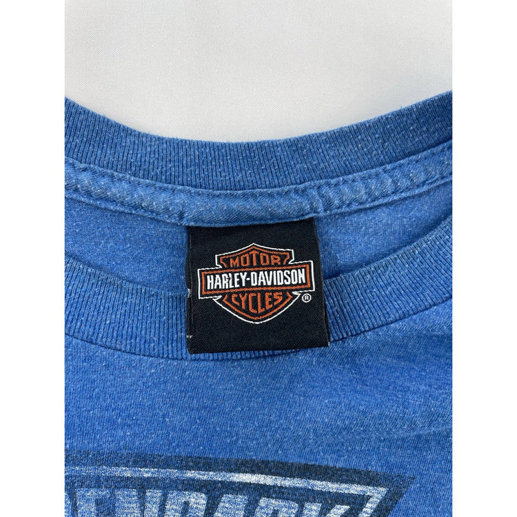 Mens Harley Davidson Blue “Legendary” Graphic T-Shirt Size L