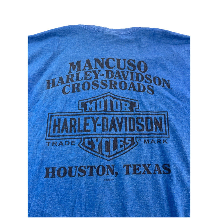 Mens Harley Davidson Blue “Legendary” Graphic T-Shirt Size L
