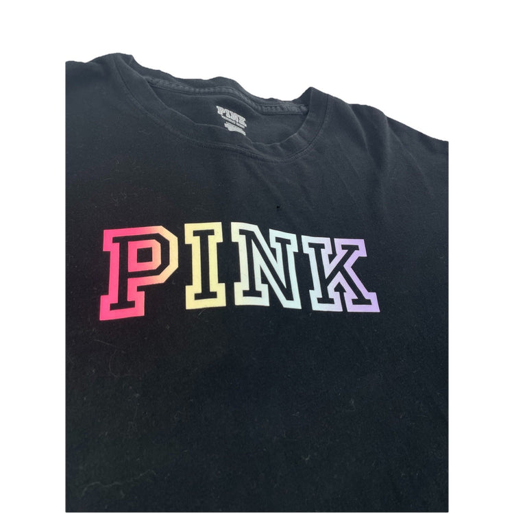 Womens Victoria’s Secret PINK Black Long Sleeve Shirt Size Large
