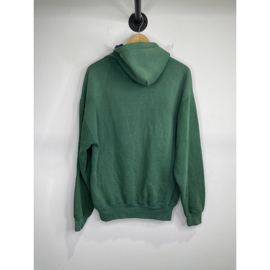 Men’s Vintage 90s Russell Athletic Henley Button Hoodie Green Sz XL