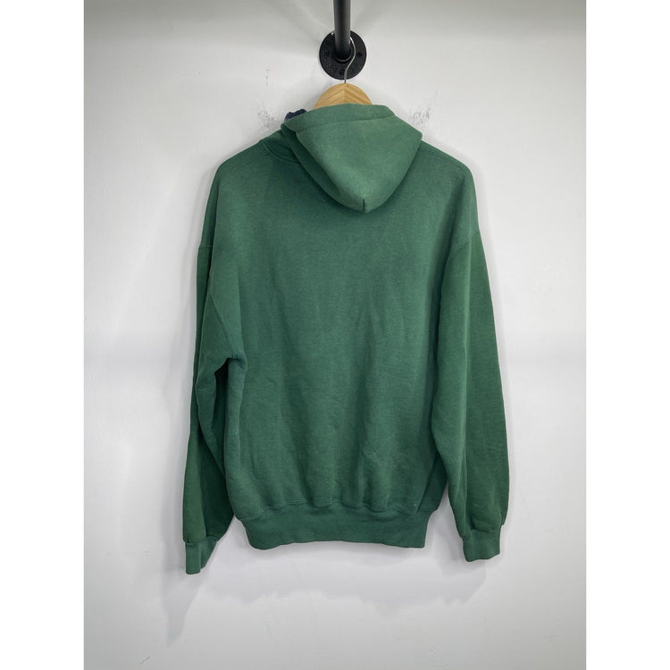 Men’s Vintage 90s Russell Athletic Henley Button Hoodie Green Sz XL