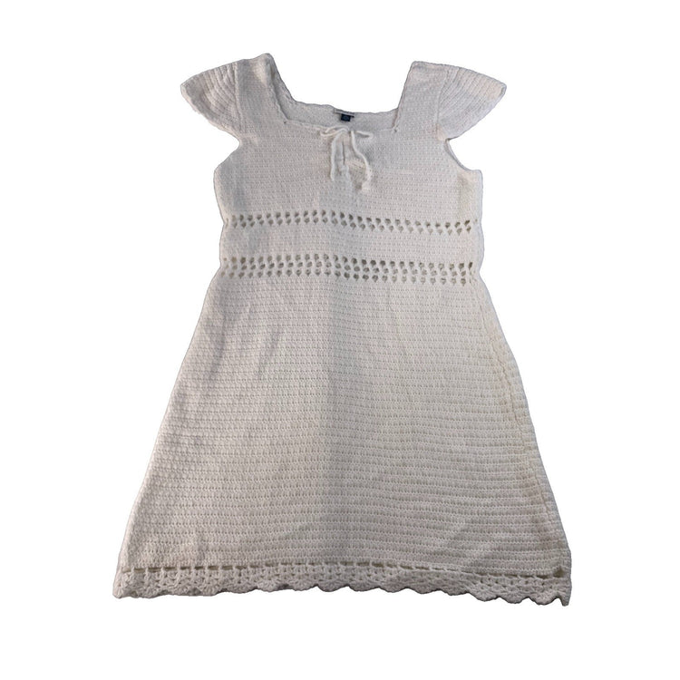 Women's American Eagle White Crochet Tie-Front Dress Size XXL