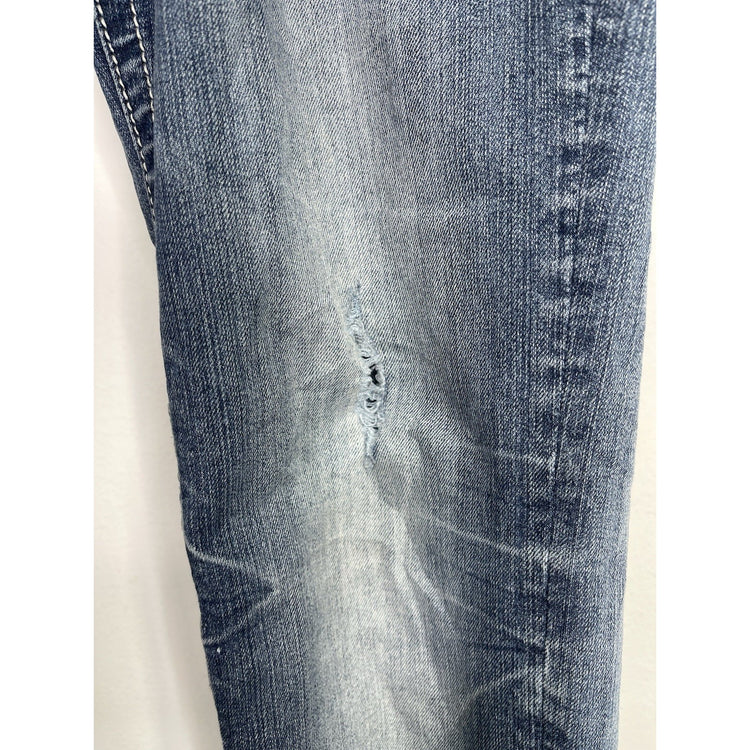 Women’s Y2K Blue Miss Me Jeans Skinny Rhinestone Pockets 30x32