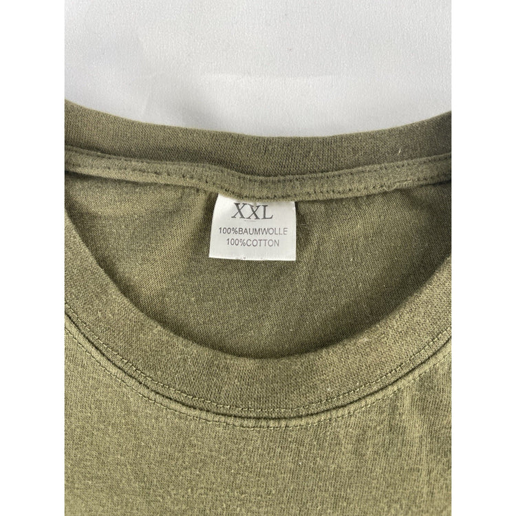 Mens Vintage Political Fashion Olive Green Chinese ‘Oba Mao’ T Shirt Size 2XL