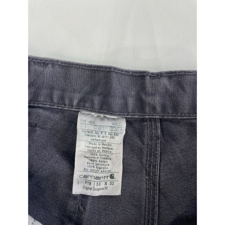Mens Carhartt Gray Denim Carpenter Style Jeans Size 33X32