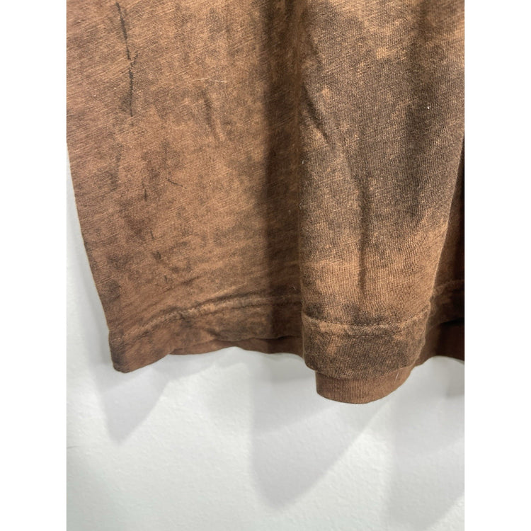 Men’s Brown Affliction Silver Logo Short Sleeve T Shirt Sz Large