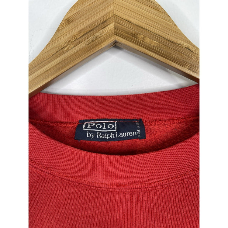Men’s Polo By Ralph Lauren Embroidered Red Pullover Sweatshirt Sz L/XL