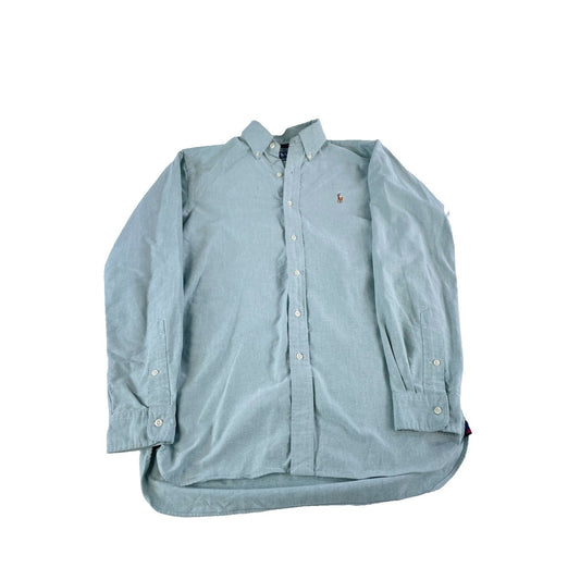 Mens Ralph Lauren Classic Light Lime Green Button-Up Shirt Size Small